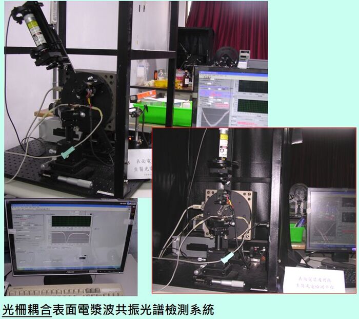 光柵耦合表面電漿波共振光譜檢測系統