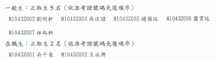 104學年度碩博士班榜單公告