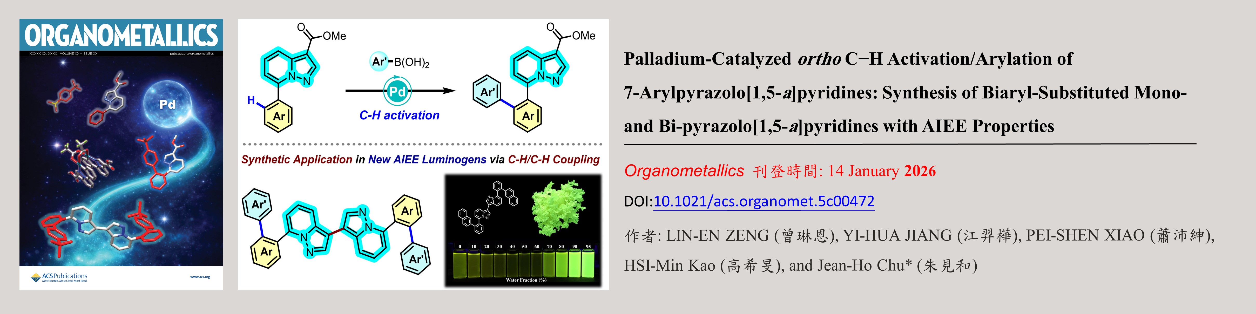 Link to Palladium-Catalyzed ortho C−H Activation/Arylation of 7‑Arylpyrazolo[1,5‑a]pyridines: Synthesis of Biaryl-Substituted Mono-  and Bi-pyrazolo[1,5‑a]pyridines with AIEE Properties
